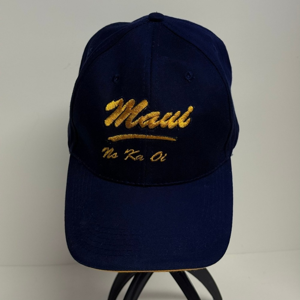 Diamond Head Wear Maui No Ka Oi Hat Men's Adjustable Navy Gold Cotton - Picture 5 of 10